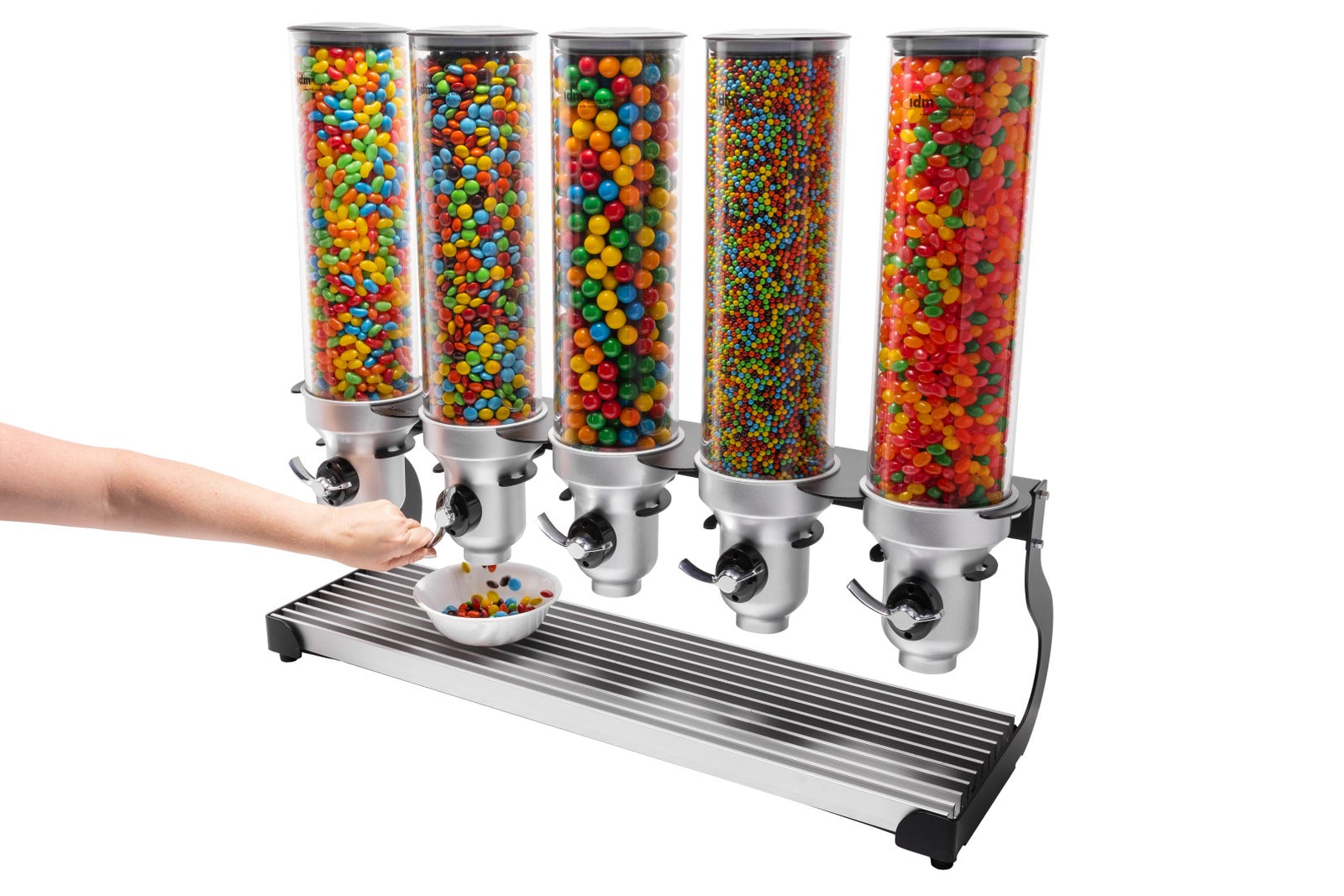 IDM Cereal Dispenser ACD50-BL-FF | Quintuple, freestanding, candy