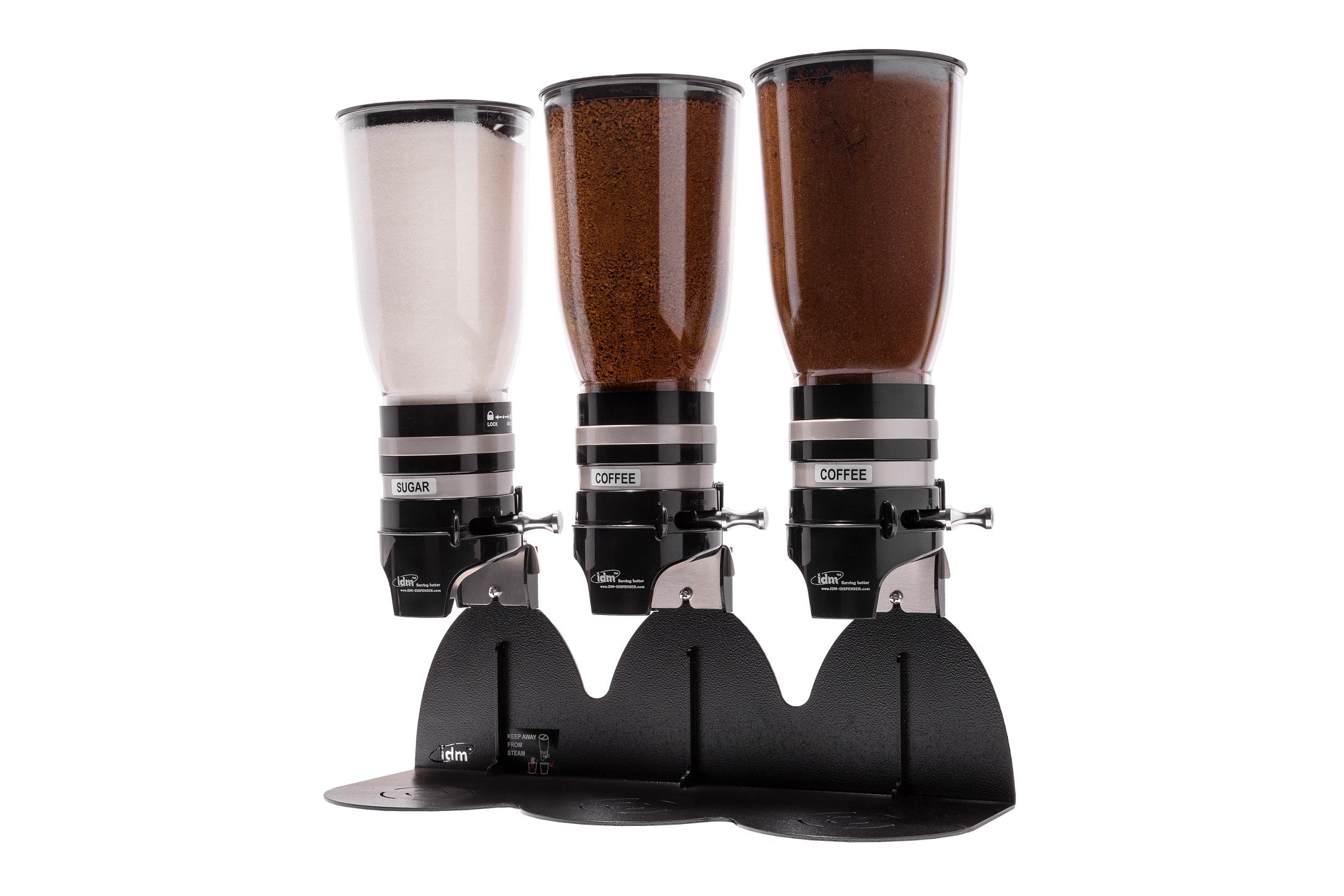 IDM coffee & sugar dispenser DPD3-BL | Triple, freestanding Coffee or ...