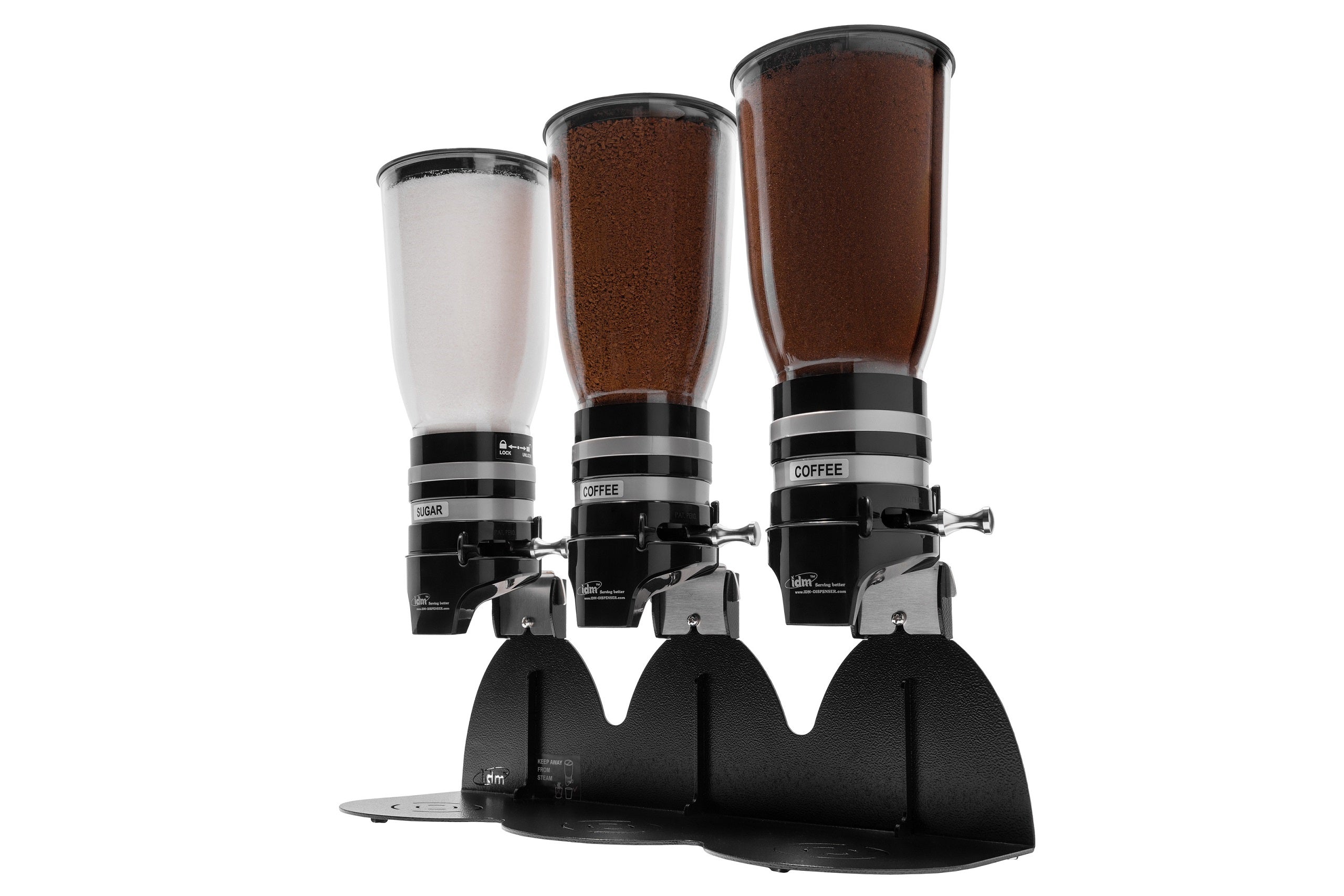 IDM coffee & sugar dispenser DPD3-BL | Triple, freestanding Coffee or ...