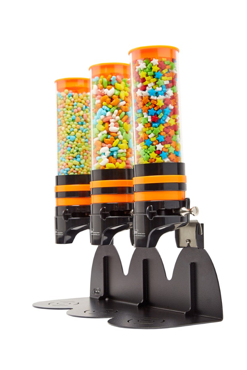 IDM Ice cream topping dispenser HCT3-1L, Triple, wall mounted, topping  dispenser. 1 liter capacity, metal stand