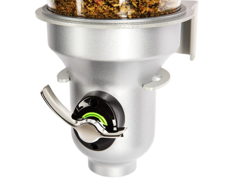 DH10-FF_Single Wall Mounted_Loose Tea Dispenser_Silver_IDM Dispenser 