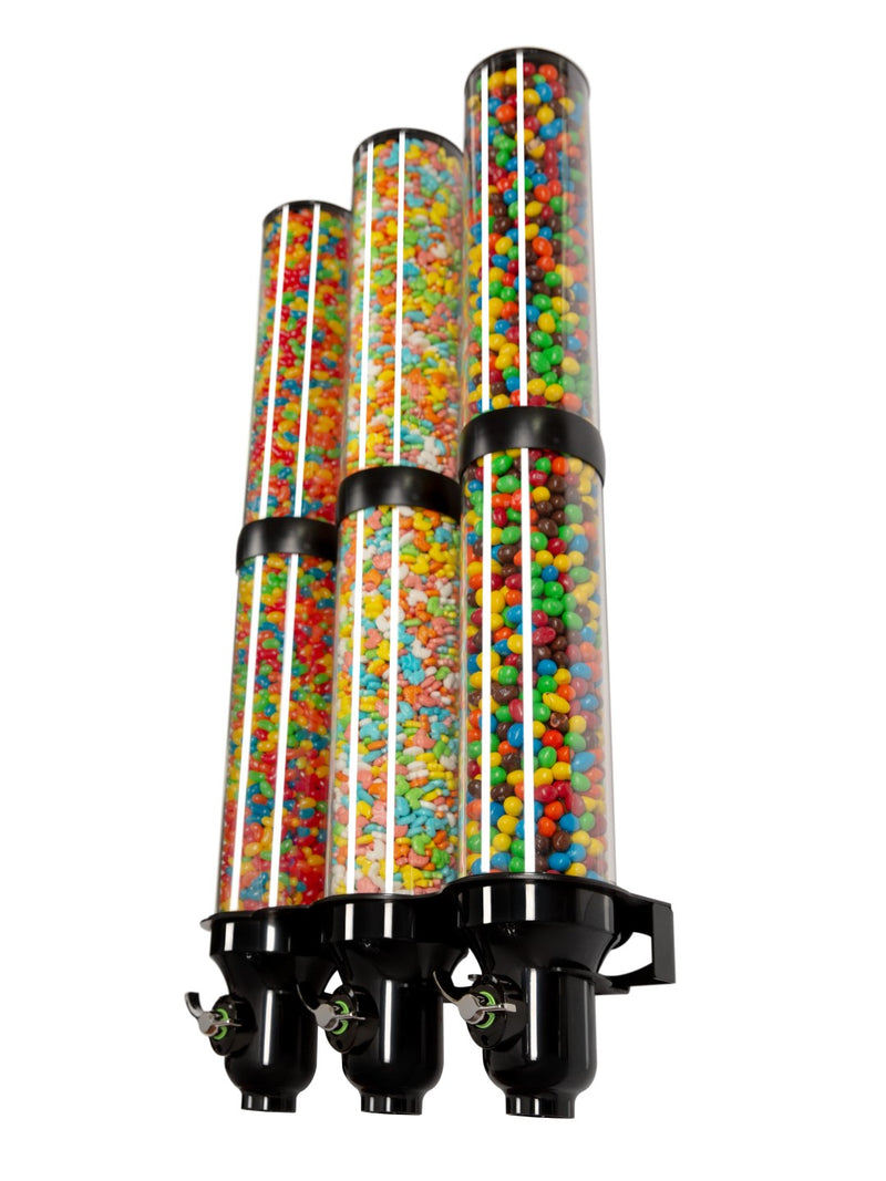 H30L-BL-FF Candy Dispenser_Triple Wall Mounted_Black_IDM Dispenser