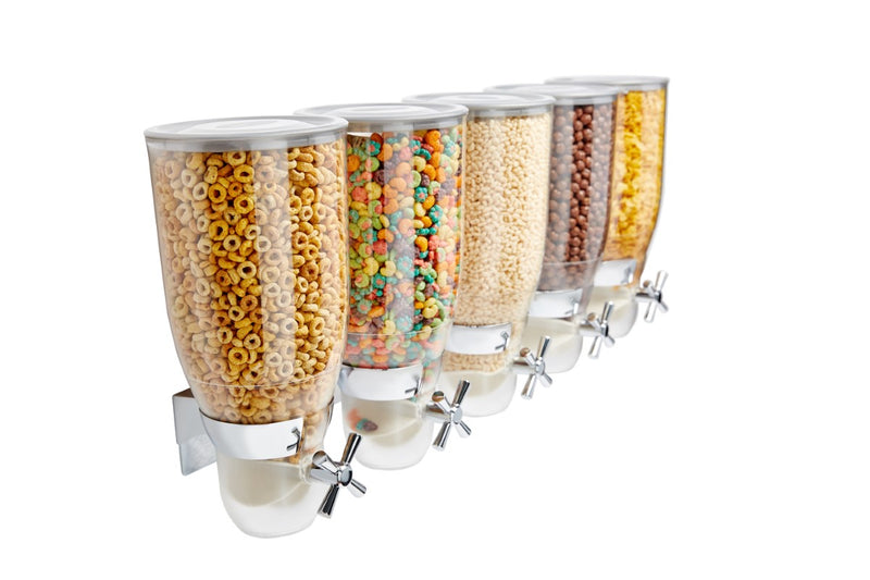 IDM Cereal Dispenser HCD5307, quintuple, wall mounted, food dispenser. 3.5  liter capacity