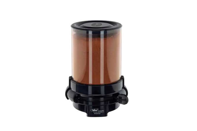 IDM Powder Dispenser HLP1-1.5L, Single, wall mounted, powder dispenser.  1.5 liter capacity, metal black brackets, Portion controlled
