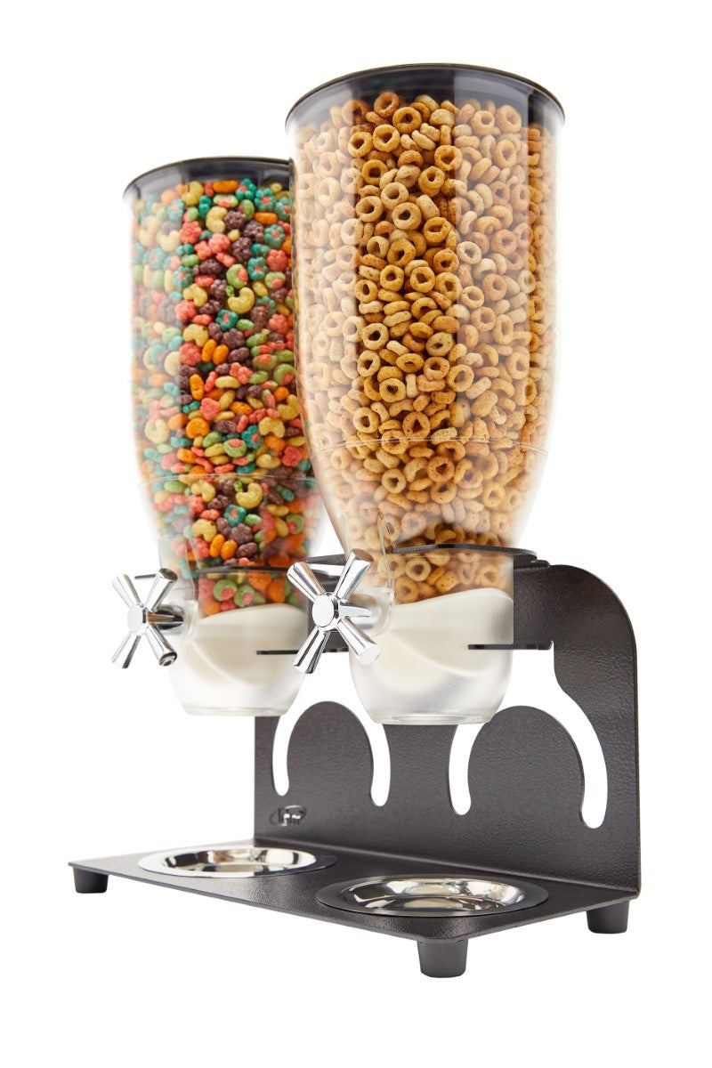 IDM Cereal Dispenser KELL300, Triple, freestanding, food dispenser. 3.5  liter capacity, silver metal stand